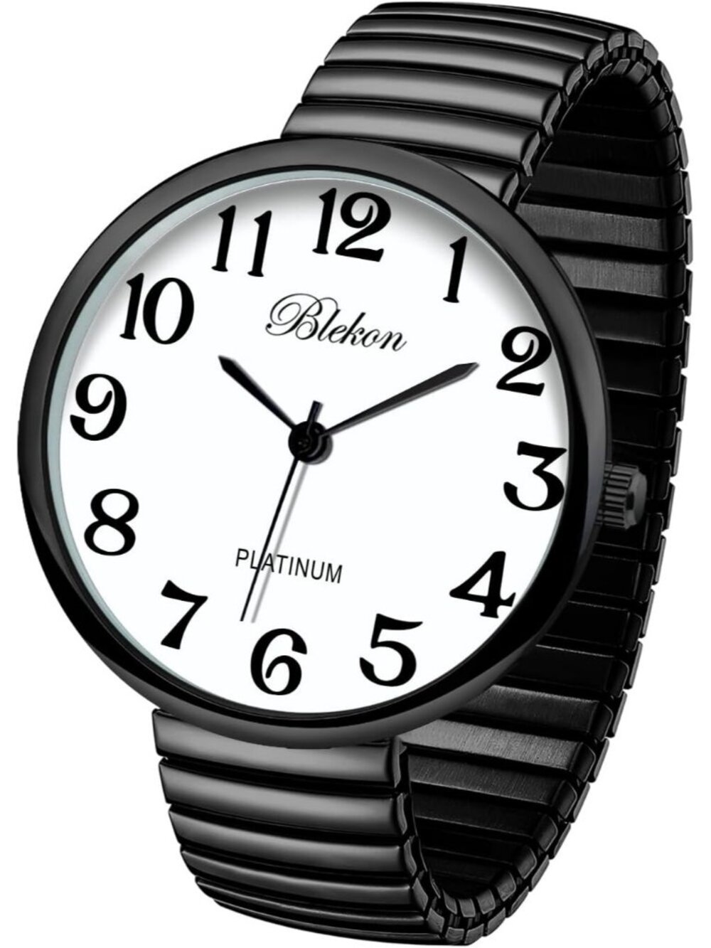 Women's Gunmetal New Super Large Face Stretch Band Japanese Movement Watch